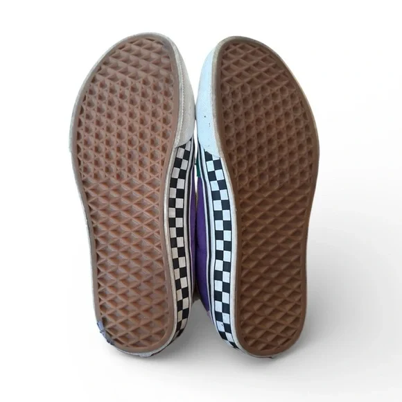 Vans Sk8 Hi Top Shoes Custom 90s Theme Checkered Multicolor Skater Punk M6.5 W8 - Picture 7 of 8